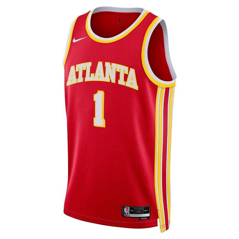 Maillot unisexe Nike Jalen Johnson rouge Atlanta Hawks Swingman - Édition Icon