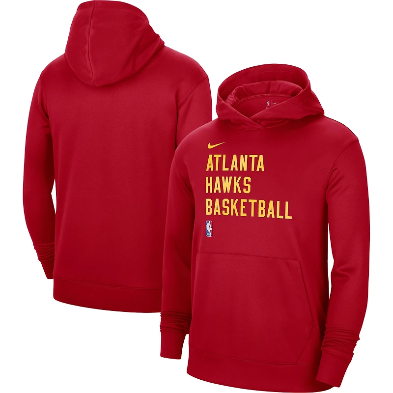 Sweat à capuche unisexe Nike Atlanta Hawks 2023/24 Spotlight On-Court Practice rouge