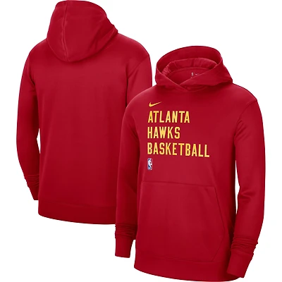 Sweat à capuche unisexe Nike Atlanta Hawks 2023/24 Spotlight On-Court Practice rouge