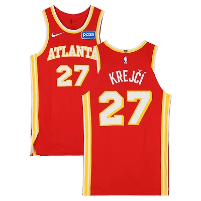 Vit Krejci Atlanta Hawks Game-Used #27 Red Nike Jersey vs. Denver Nuggets on December 5, 2025 - Size 48+4
