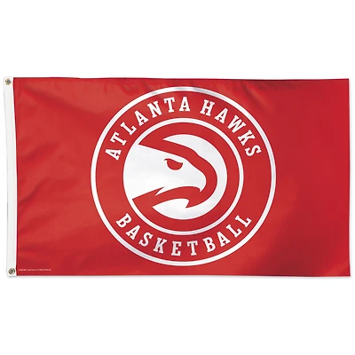 Drapeau WinCraft Atlanta Hawks, logo circulaire 91 x 152 cm (3 x 5 pieds), face simple