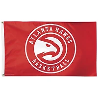 Drapeau WinCraft Atlanta Hawks, logo circulaire 91 x 152 cm (3 x 5 pieds), face simple