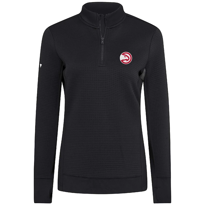 Pull-over noir à glissière quart de tour Atlanta Hawks pour femme Levelwear