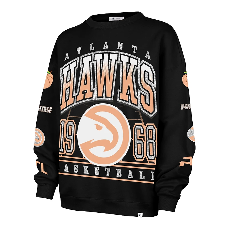 Women's '47 Black Atlanta Hawks 2025/26 City Edition Go Big Oversized Sweatshirt