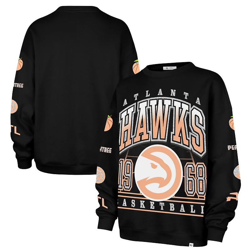 Sweat-shirt oversize « Go Big » Atlanta Hawks 2025/26 City Edition noir pour femme, modèle 47