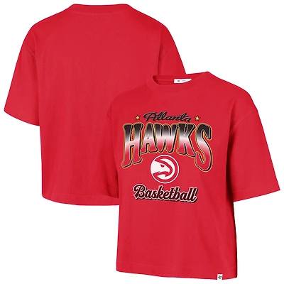 Women's '47 Red Atlanta Hawks Vibe Check Reed City T-Shirt