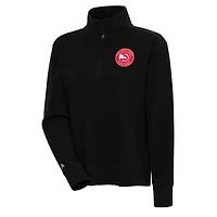 Pull-over noir à fermeture éclair quart de tour pour femme des Atlanta Hawks d'Antigua