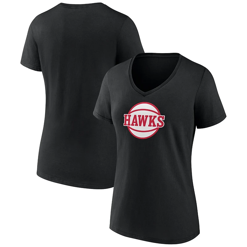 Women's  White Atlanta Hawks Alternate Logo V-Neck T-Shirt