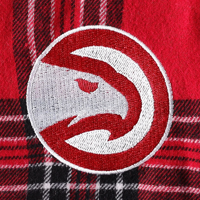 Ensemble de pyjama pour femme Concepts Sport rouge/noir avec haut et pantalon à écusson des Atlanta Hawks