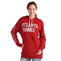 Women's G-III 4Her by Carl Banks Red Atlanta Hawks Base Coach Pullover Hoodie