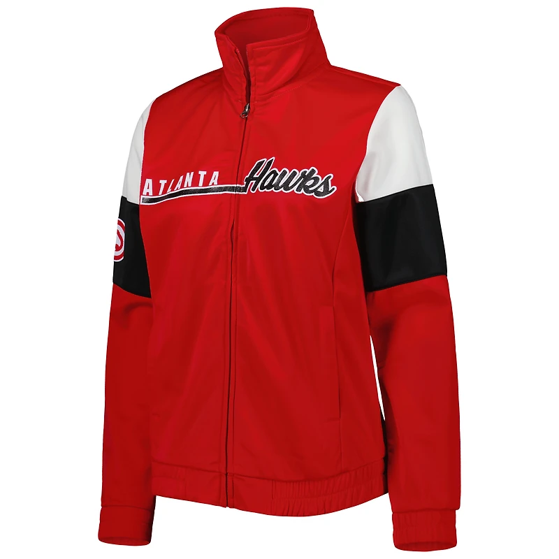 Veste de survêtement à glissière pleine longueur G-III 4Her by Carl Banks pour femme des Atlanta Hawks, rouge