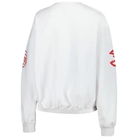 Women's Heather Gray Atlanta Hawks Oversized Pullover Sweatshirt
