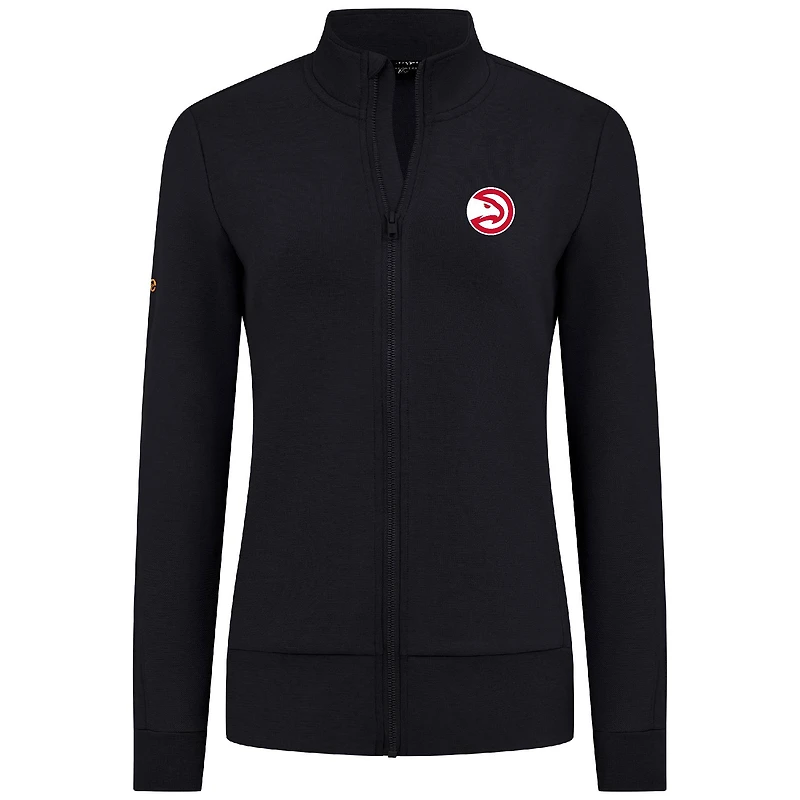 Veste zippée entièrement noire Atlanta Hawks Shine pour femme Levelwear