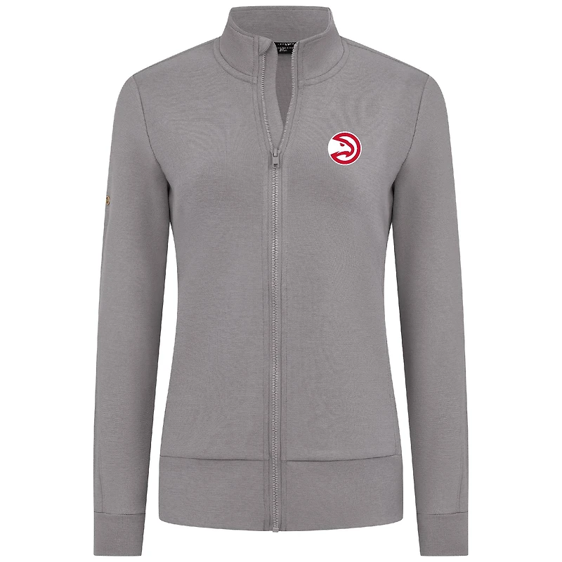 Veste zippée intégrale grise Atlanta Hawks Shine pour femme Levelwear