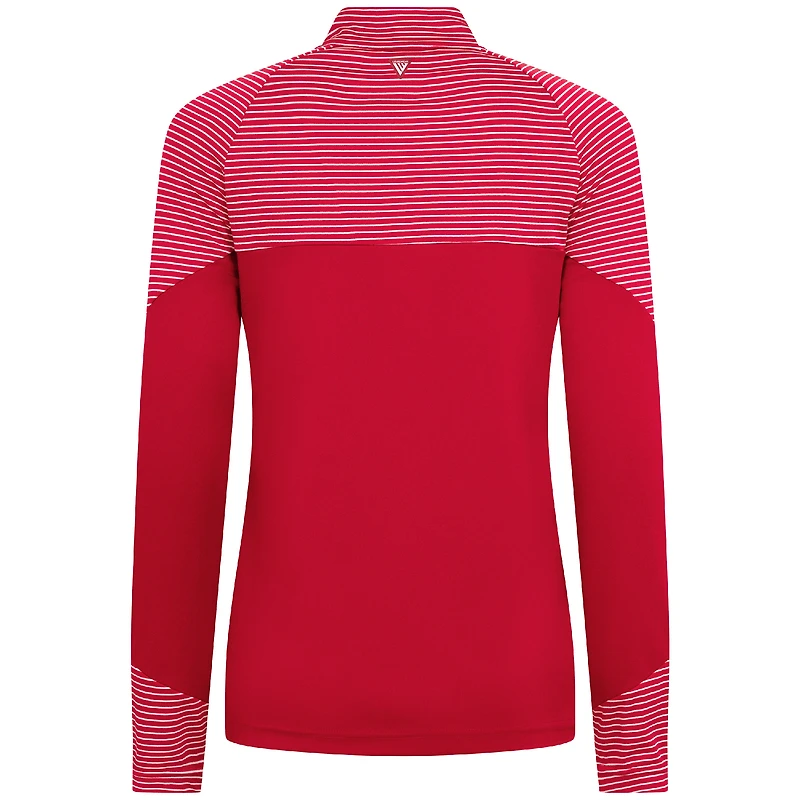Women's Levelwear Red Atlanta Hawks Classic Stripes Quarter-Zip Top