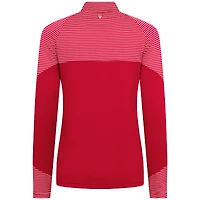 Women's Levelwear Red Atlanta Hawks Classic Stripes Quarter-Zip Top