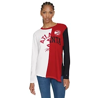 Women's Tommy Jeans White/Red Atlanta Hawks Amelia Color Blocked Long Sleeve T-Shirt