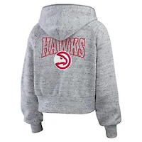 Women's WEAR by Erin Andrews Heather Gray Atlanta Hawks Speckled Radiator Full-Zip Hoodie