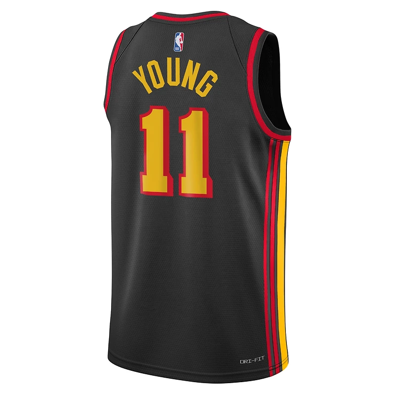 Maillot Jordan Brand Trae Young noir Swingman des Atlanta Hawks pour jeunes - Édition Statement