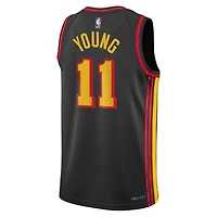 Maillot Jordan Brand Trae Young noir Swingman des Atlanta Hawks pour jeunes - Édition Statement