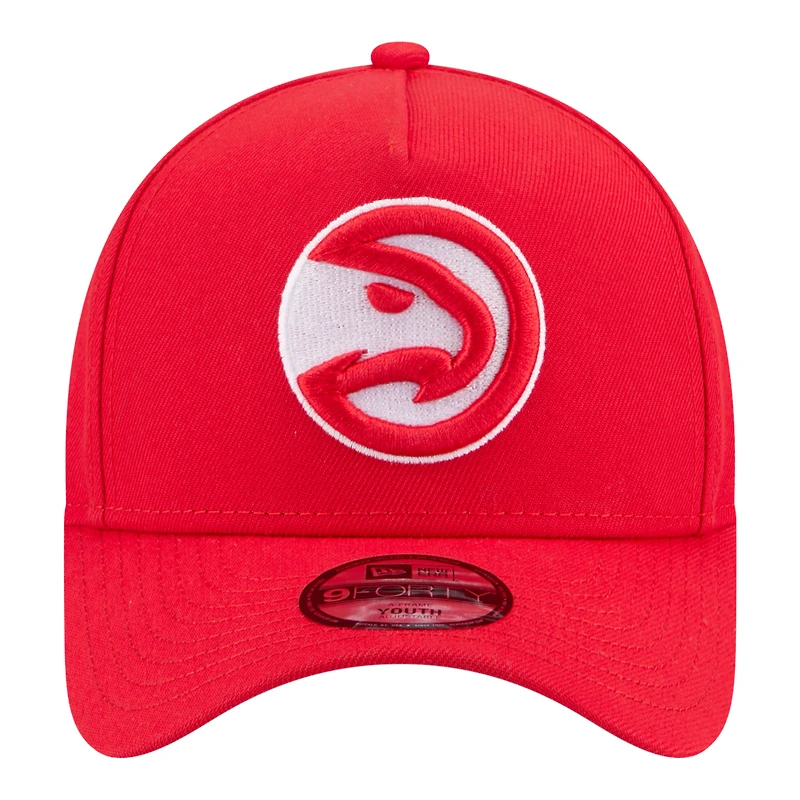 Casquette ajustable New Era rouge Atlanta Hawks 9FORTY pour jeunes