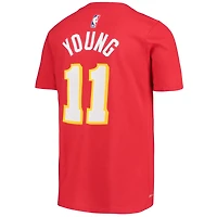 T-shirt de performance avec nom et numéro Nike Trae Young Atlanta Hawks pour jeune, rouge