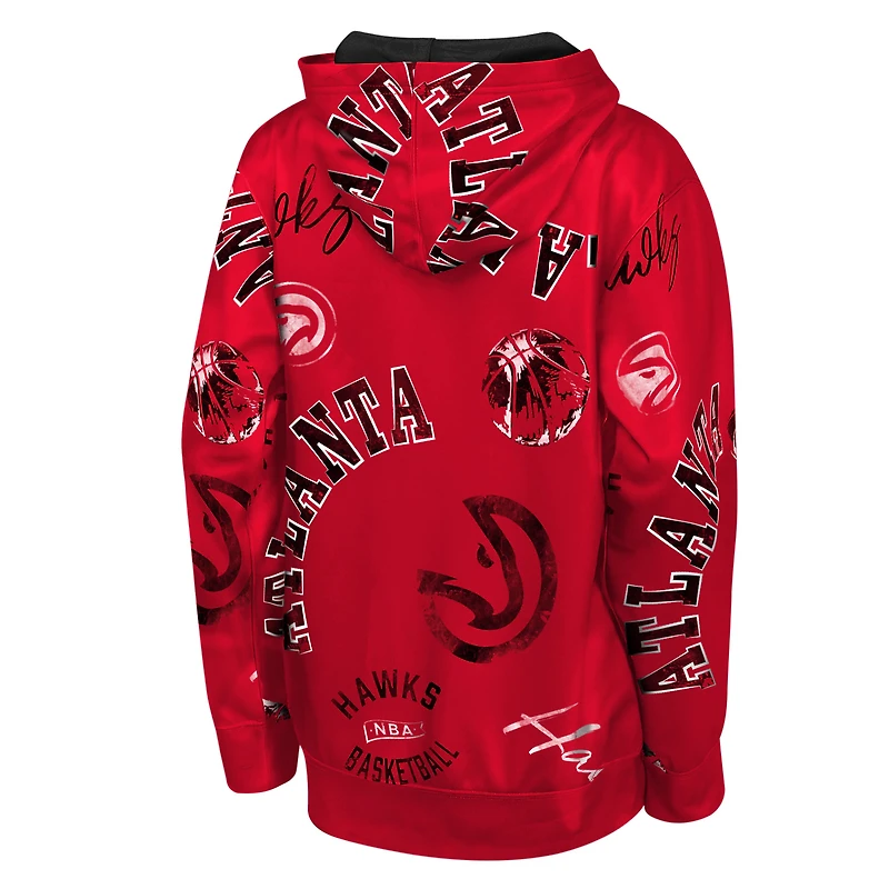 Youth Outerstuff Red Atlanta Hawks Moving Violation Hoodie