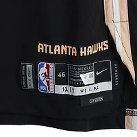 Zaccharie Risacher Atlanta Hawks Game-Used #10 Black Nike City Edition Jersey vs. Los Angeles Clippers on December 3, 2025 - Size 46+4
