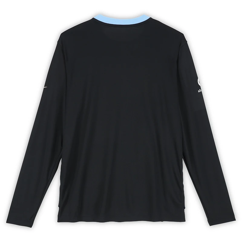 Zaccharie Risacher Atlanta Hawks Player-Worn Black Nike City Edition Long Sleeve T-Shirt from the 2024-25 NBA Season - Size LT