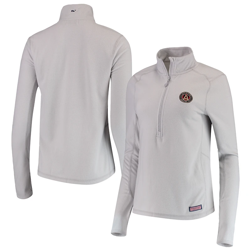Atlanta United FC Vineyard Vines Women's Grid Fleece Pullover Top - Gray