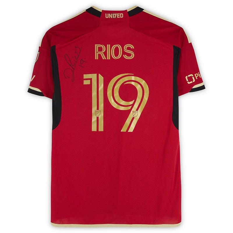 Daniel Rios Atlanta United FC Autographed Match-Used #19 Red adidas Jersey from the 2024 MLS Season - Size M