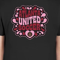 T-shirt noir à motif cœur et bulles Atlanta United FC New Era pour jeunes filles