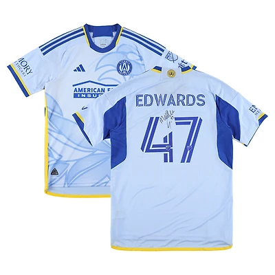 Matthew Edwards Atlanta United FC Autographed Match-Used #47 Blue Jersey from the 2025 MLS Season - Size L
