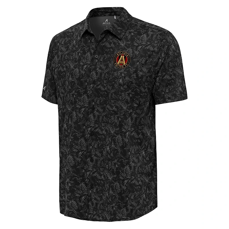 Haut boutonné tissé luxueux noir Antigua Atlanta United FC pour homme