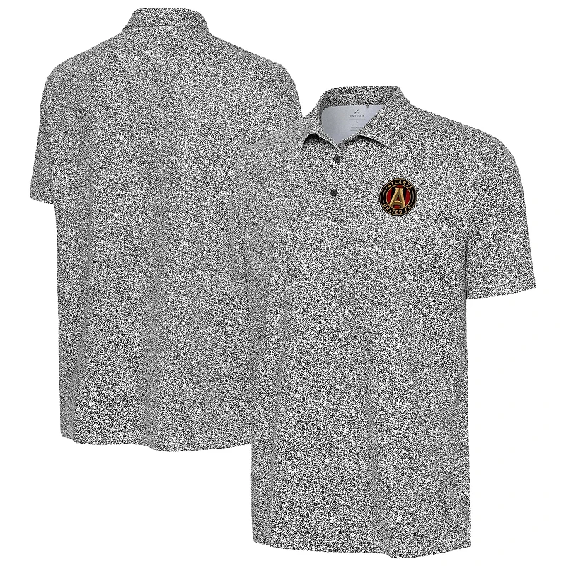Men's Antigua White/Black Atlanta United FC Field Ditsy Polo