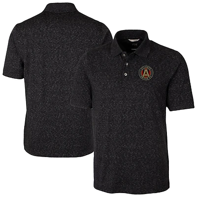 Men's Cutter & Buck  Black Atlanta United FC Advantage Tri-Blend Space Dye Polo
