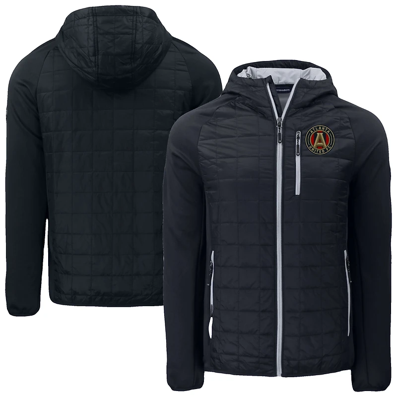 Men's Cutter & Buck  Black Atlanta United FC Rainier Primaloft Eco Raglan Full-Zip Hybrid Jacket