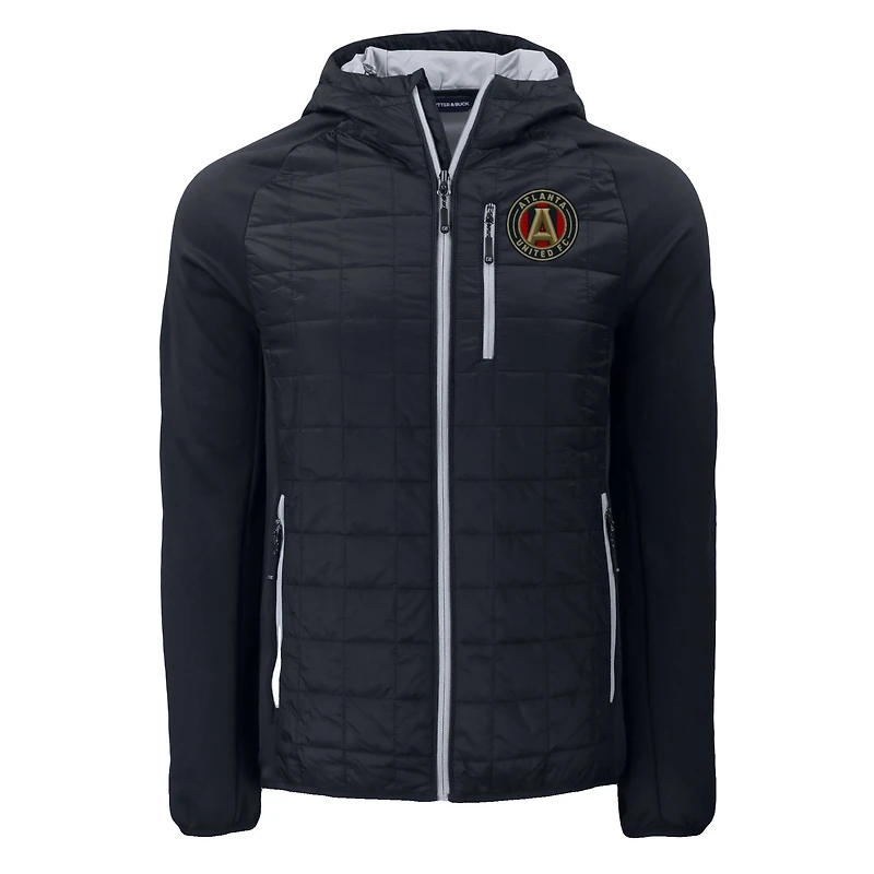 Men's Cutter & Buck  Black Atlanta United FC Rainier Primaloft Eco Raglan Full-Zip Hybrid Jacket