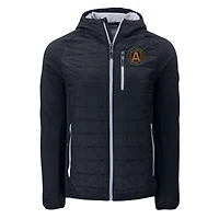 Men's Cutter & Buck  Black Atlanta United FC Rainier Primaloft Eco Raglan Full-Zip Hybrid Jacket