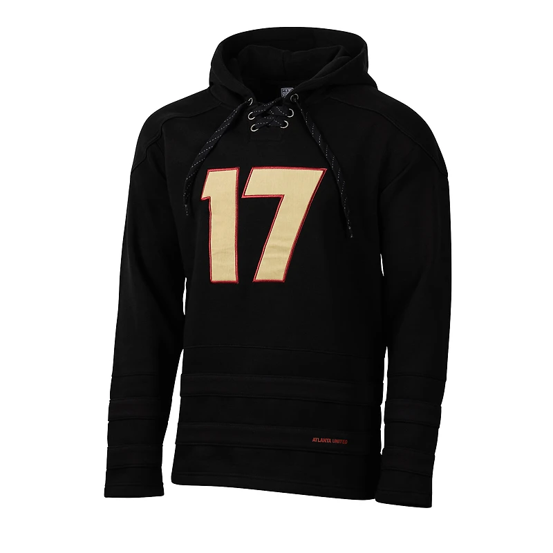 Men's Sport Design Sweden  Black Atlanta United FC Hat Trick Hockey Pullover Hoodie
