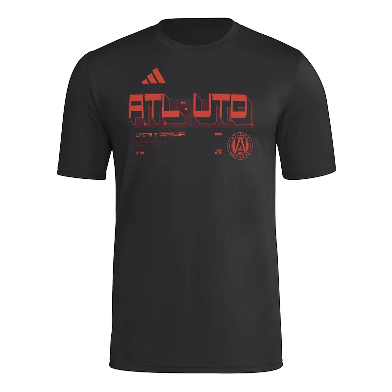 T-shirt d'avant-match adidas noir Atlanta United FC 2026 Anthem AEROREADY pour homme