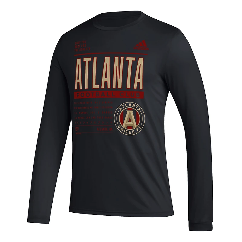T-shirt AEROREADY à manches longues adidas Atlanta United FC Club DNA pour homme, noir