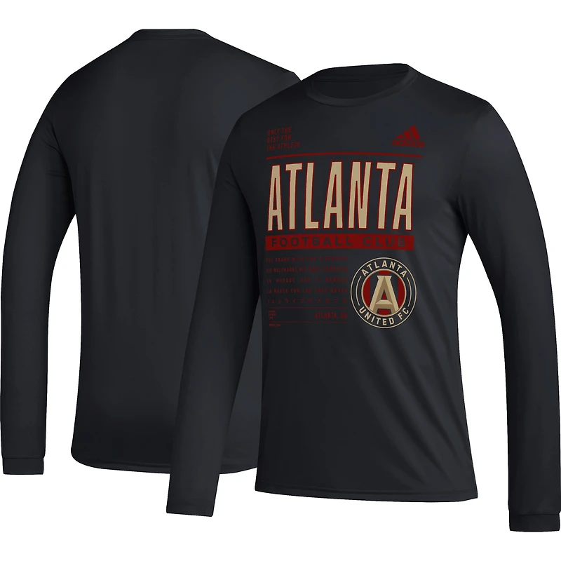 T-shirt AEROREADY à manches longues adidas Atlanta United FC Club DNA pour homme, noir