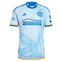 Men's adidas Emmanuel Latte Lath Light Blue Atlanta United FC 2024 The Resurgens Kit Authentic Player Jersey