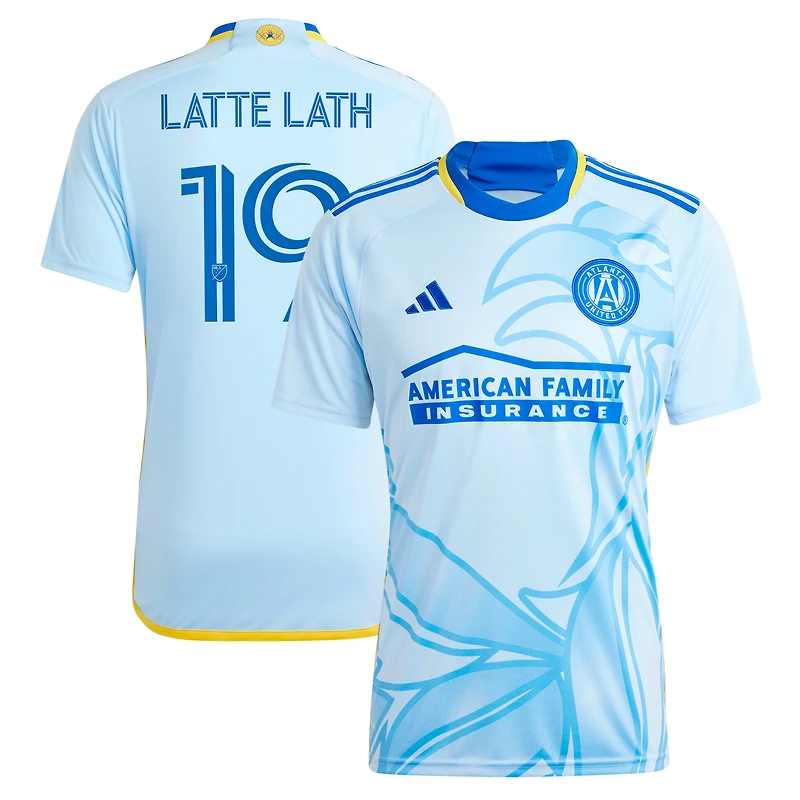 Men's adidas Emmanuel Latte Lath Light Blue Atlanta United FC 2024 The Resurgens Kit Replica Player Jersey