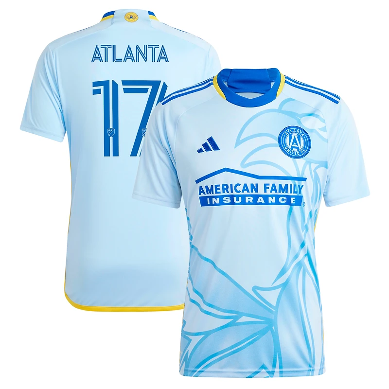 Maillot de joueur réplique adidas #17 bleu clair Atlanta United FC 2024 The Resurgens Kit pour homme
