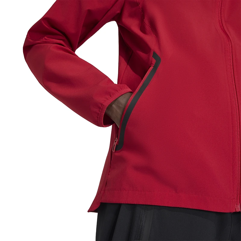 Coupe-vent à capuche zippé adidas Atlanta United FC Tiro Travel rouge pour homme