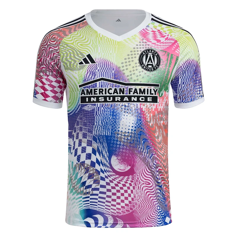 Men's adidas White Atlanta United FC 2025 Pride Pre-Match Top