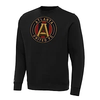 Men's Antigua Black Atlanta United FC Big & Tall Team Crest Victory Pullover Sweatshirt