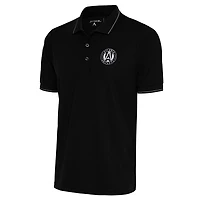 Polo piqué uni noir Atlanta United FC pour homme avec logo métallisé brossé